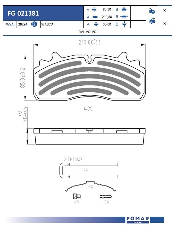 Set placute frana,frana disc FG 021381 FOMAR Friction